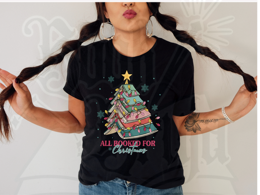 All Booked for Christmas Tee
