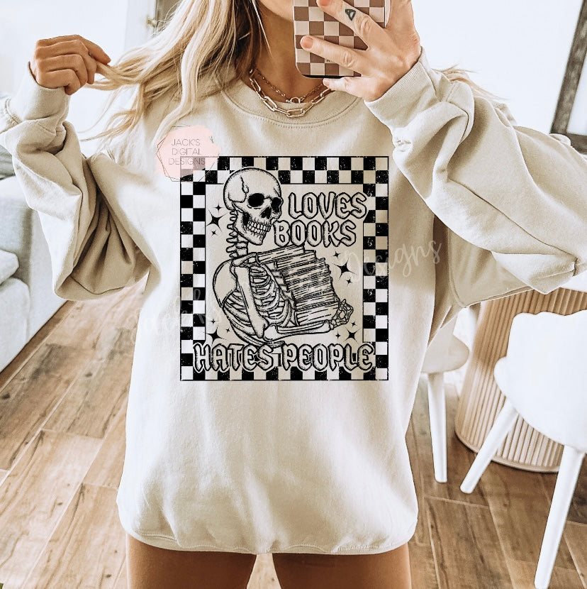 Loves Books Hates People Tee